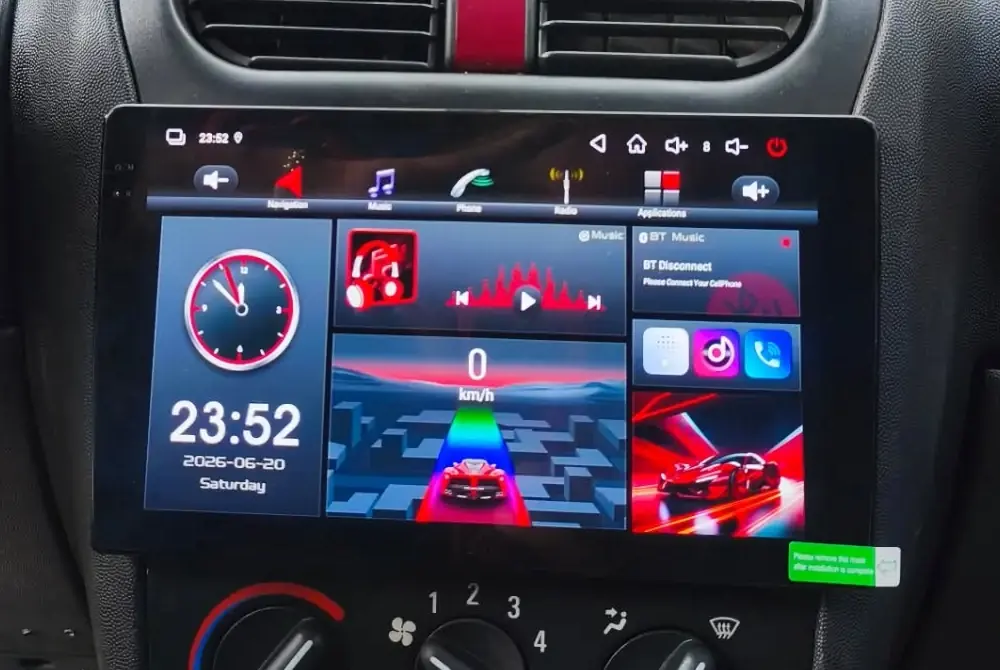 Pantalla Android instalada por ElectroAudio Tunja